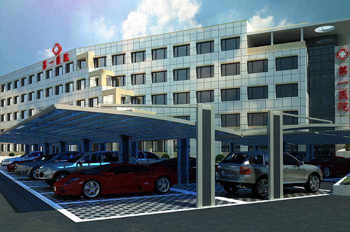 雙立柱側拉式汽車棚